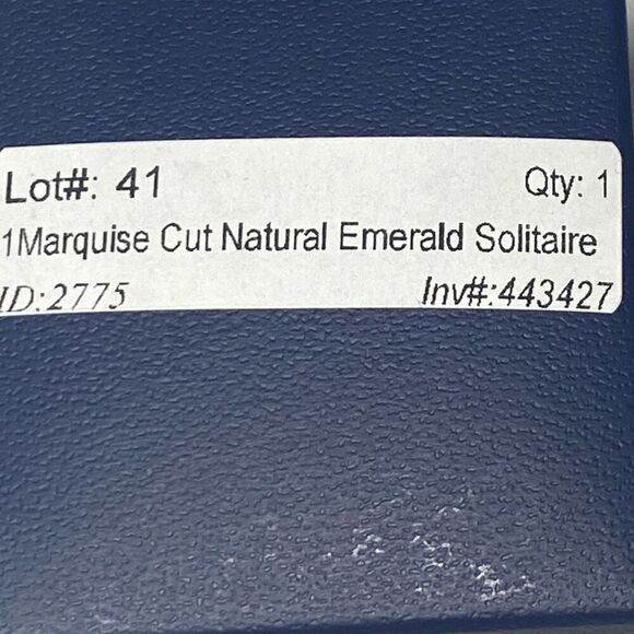 Marquise Cut Natural Beryl Emerald Solitaire Size 7 Heat and Dye Treatment Sterl - Picture 4 of 8